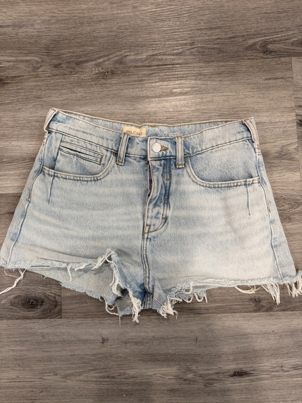 Pilcro Light Blue Distressed Denim Cutoff Shorts